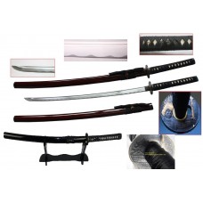 New Handmade Battle Ready Razor Sharp Japanese Samurai War Lord Toyotomi Hideyshi Wakizashi Katana Sword with Stand